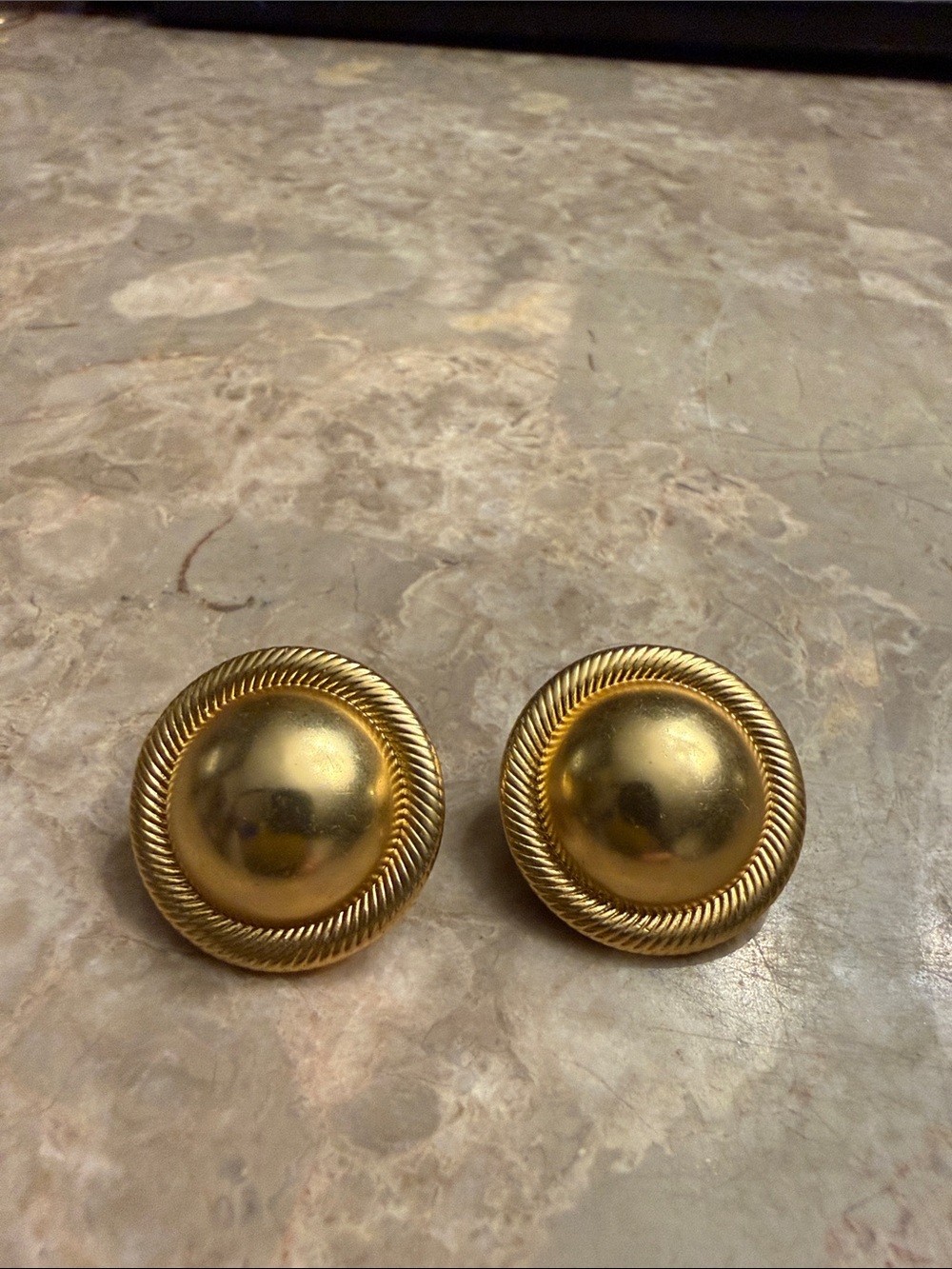 J.Crew matte brushed Goldtone circular dome pierced earrings
